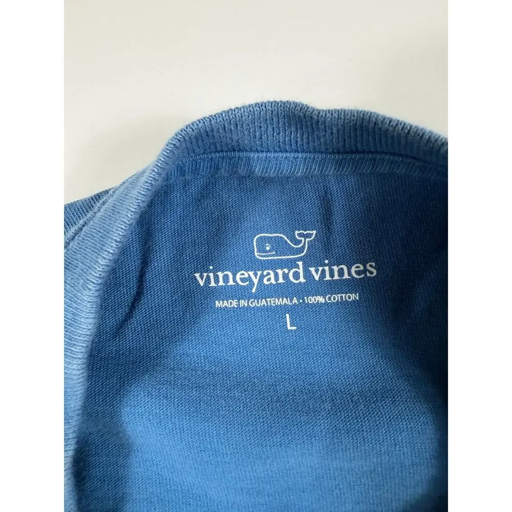 NEW Vineyard Vines Logo Graphic T Shirt Blue Boys Size 14-16 / Large